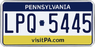 PA license plate LPQ5445