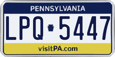 PA license plate LPQ5447