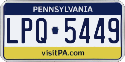 PA license plate LPQ5449