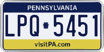 PA license plate LPQ5451