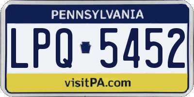 PA license plate LPQ5452
