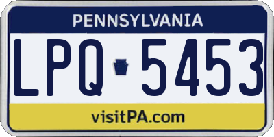 PA license plate LPQ5453