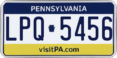 PA license plate LPQ5456
