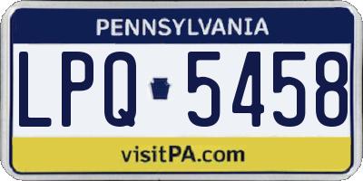 PA license plate LPQ5458