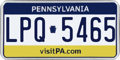 PA license plate LPQ5465