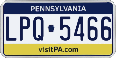 PA license plate LPQ5466