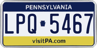 PA license plate LPQ5467
