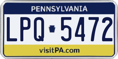 PA license plate LPQ5472