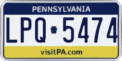 PA license plate LPQ5474