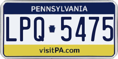PA license plate LPQ5475