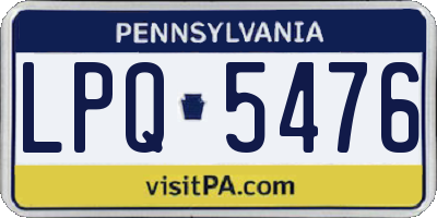 PA license plate LPQ5476