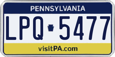 PA license plate LPQ5477