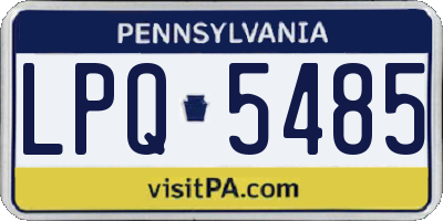 PA license plate LPQ5485