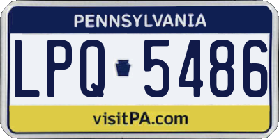 PA license plate LPQ5486