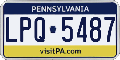 PA license plate LPQ5487