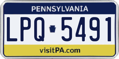 PA license plate LPQ5491