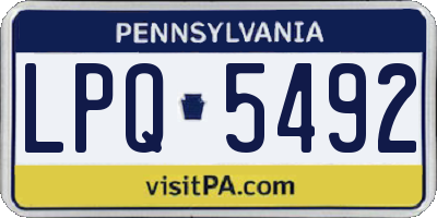 PA license plate LPQ5492