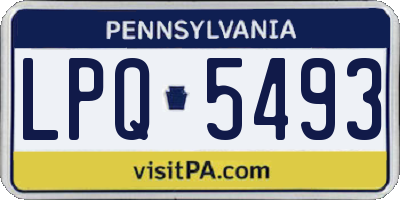 PA license plate LPQ5493