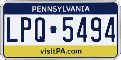 PA license plate LPQ5494