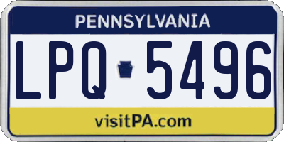 PA license plate LPQ5496