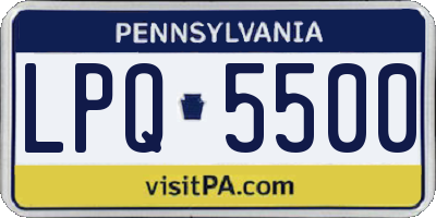 PA license plate LPQ5500