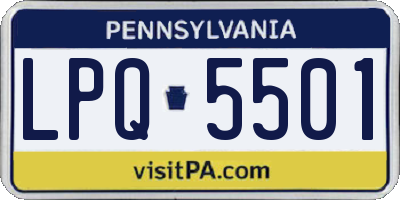 PA license plate LPQ5501