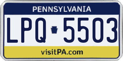 PA license plate LPQ5503
