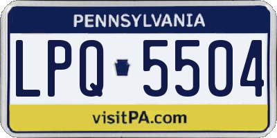 PA license plate LPQ5504