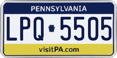 PA license plate LPQ5505