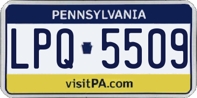 PA license plate LPQ5509