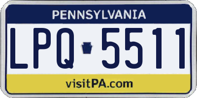 PA license plate LPQ5511