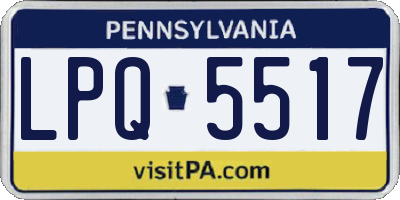 PA license plate LPQ5517