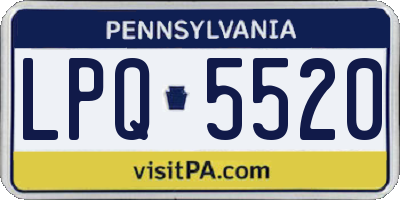 PA license plate LPQ5520
