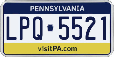 PA license plate LPQ5521