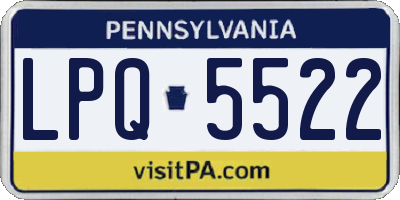 PA license plate LPQ5522