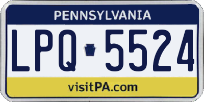 PA license plate LPQ5524