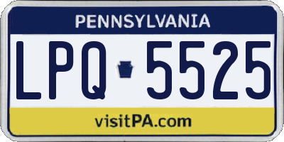 PA license plate LPQ5525