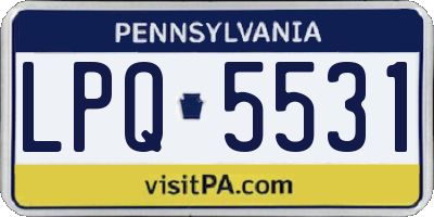 PA license plate LPQ5531