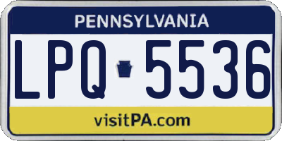 PA license plate LPQ5536