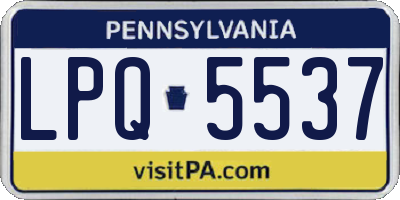 PA license plate LPQ5537