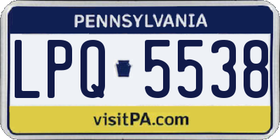 PA license plate LPQ5538