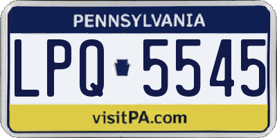 PA license plate LPQ5545