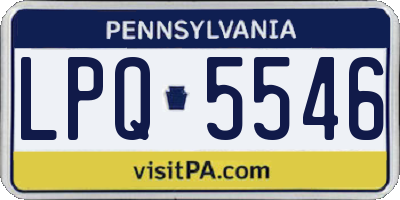 PA license plate LPQ5546