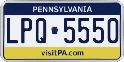 PA license plate LPQ5550