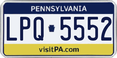 PA license plate LPQ5552