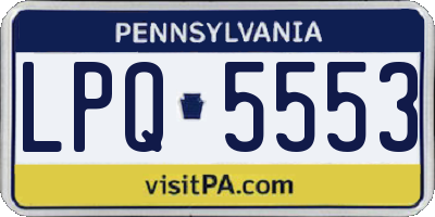 PA license plate LPQ5553