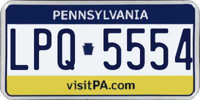 PA license plate LPQ5554
