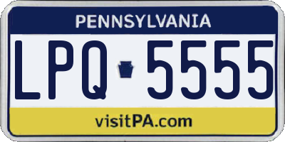 PA license plate LPQ5555