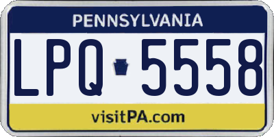 PA license plate LPQ5558