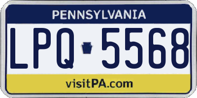 PA license plate LPQ5568